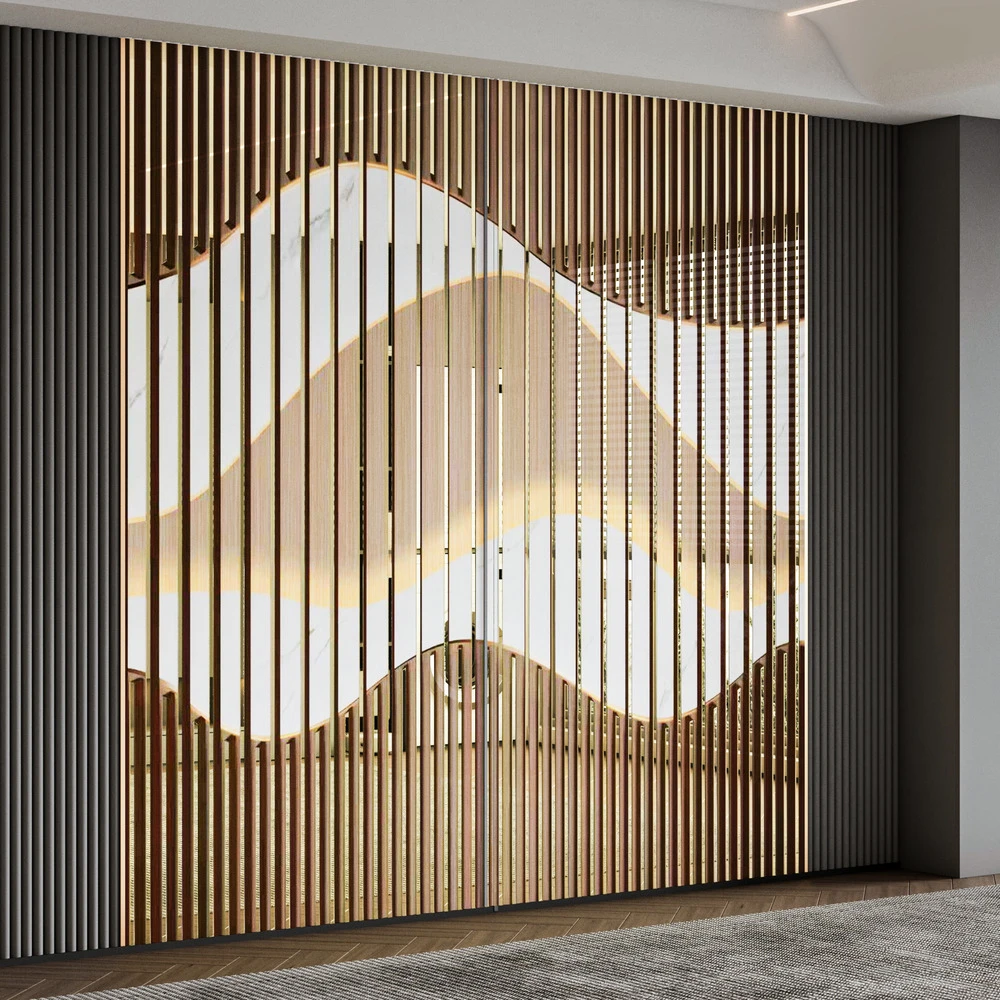 Moisture-proof PVC Wall Panels - New Bamboo Charcoal Wood Grain Texture for Indoor Use