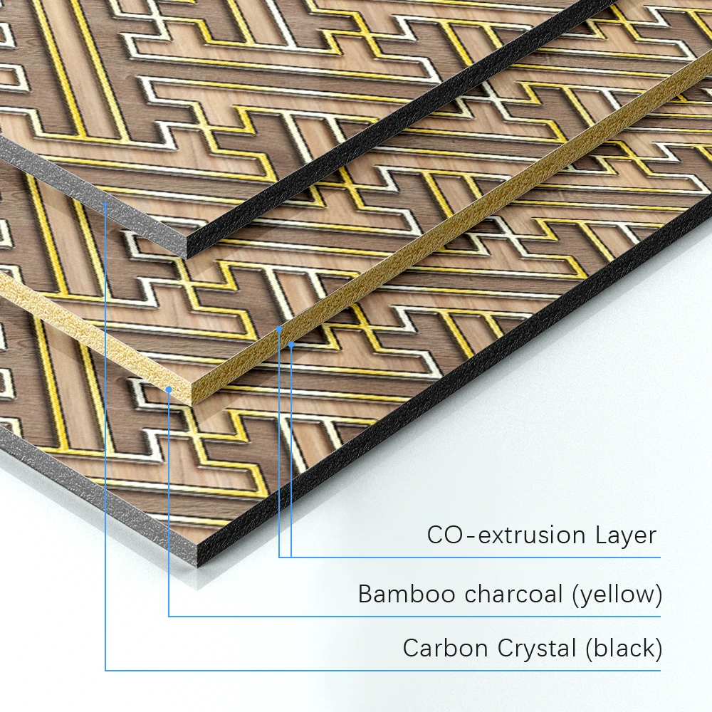 Glossy Bamboo Charcoal Board Veneer Fiber Wall Panel Charcoal Board Bamboo Charcoal Solid Board
