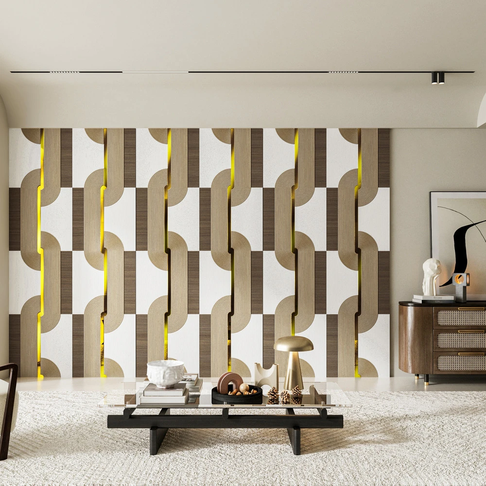 Modern Design Acoustic Slat Wall Panel Bamboo Charcoal Carbon Crystal Wall Panel for Interior Hotel Room