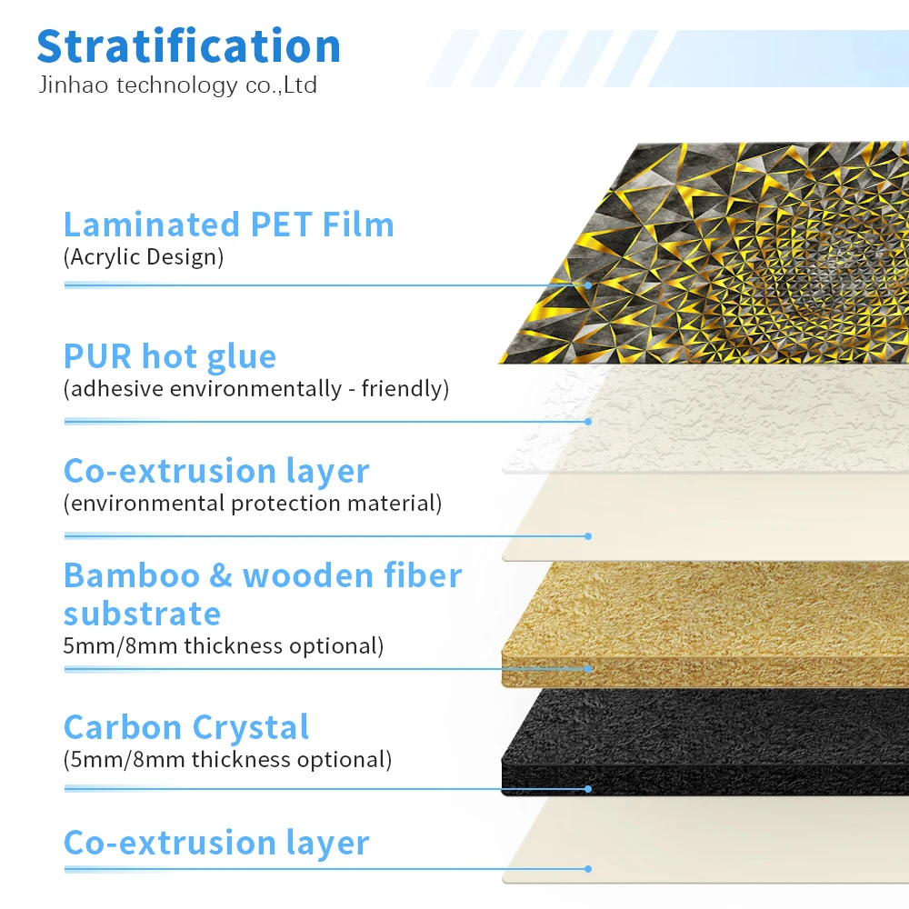 Carbon Crystal Plate Bamboo Charcoal Wall Panel Chipboard Wood Veneer for Home Decoration