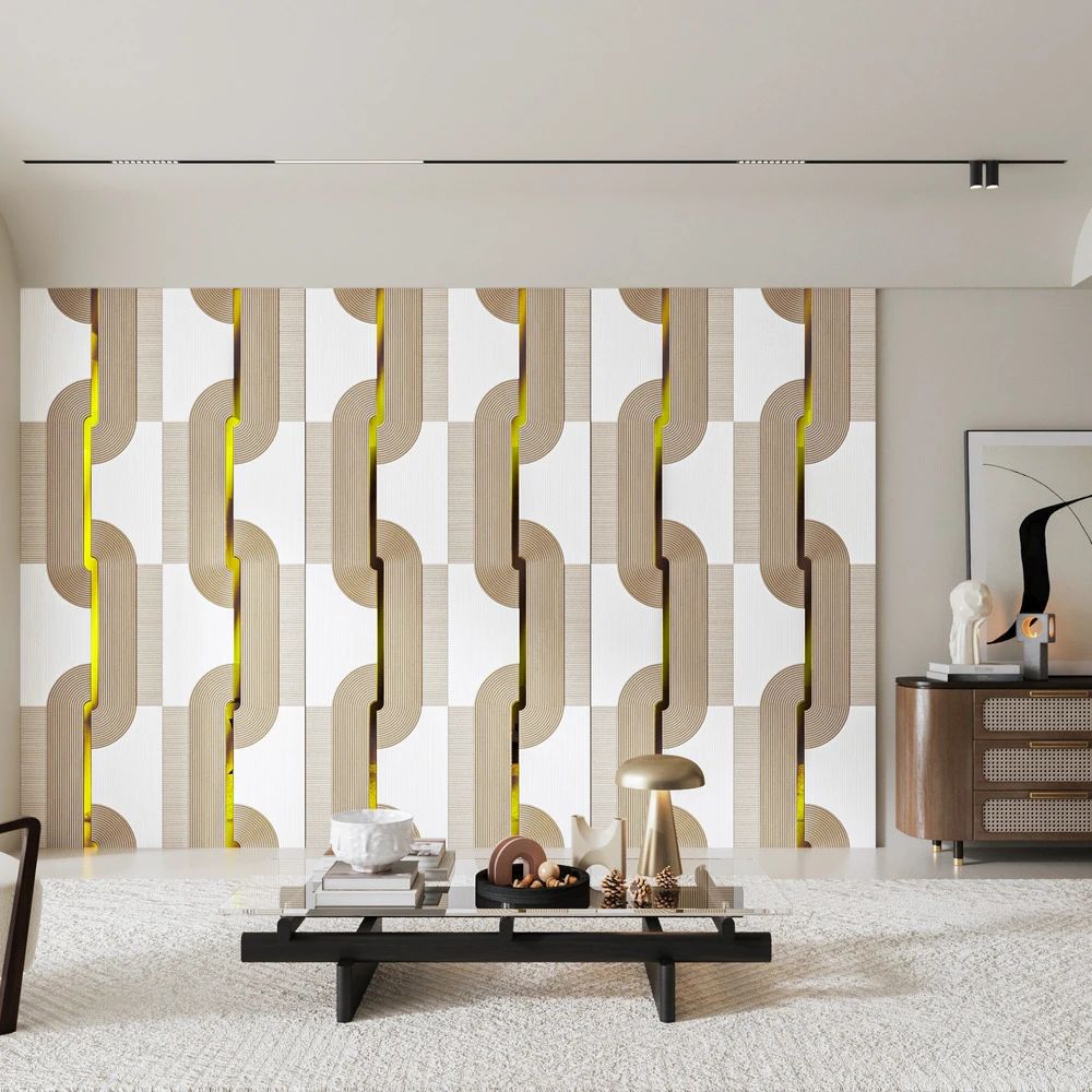 Modern Design Acoustic Slat Wall Panel Bamboo Charcoal Carbon Crystal Wall Panel for Interior Hotel Room