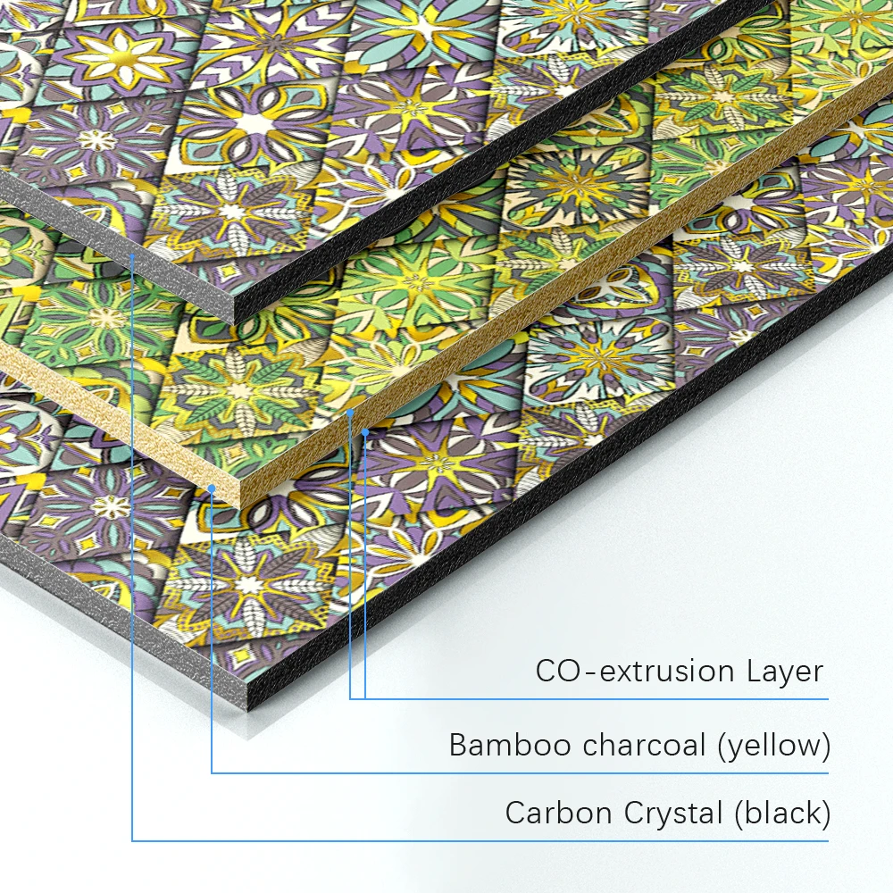 Eco Friendly 3D Bamboo Charcoal Fiber Wall Cladding Fireproof Waterproof PVC Panel for Hotel and Home Decoration