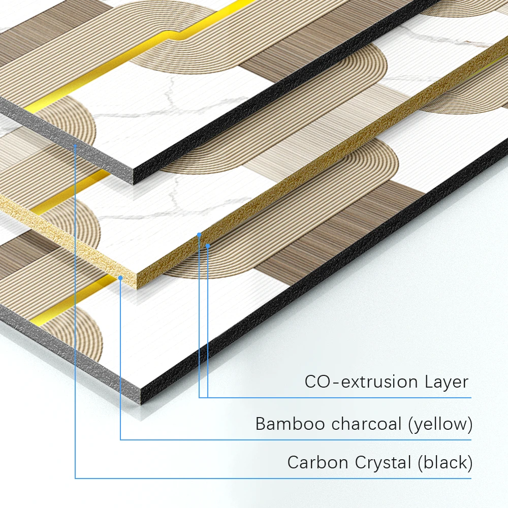 Modern Design Acoustic Slat Wall Panel Bamboo Charcoal Carbon Crystal Wall Panel for Interior Hotel Room