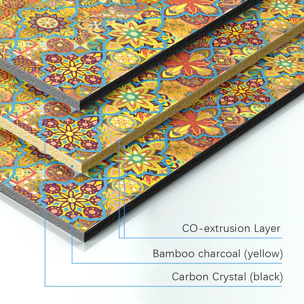 Modern Waterproof Fire Retardant Eco-friendly Textured Bamboo Charcoal Board Wall Panel Warranty for Indoor Decoration