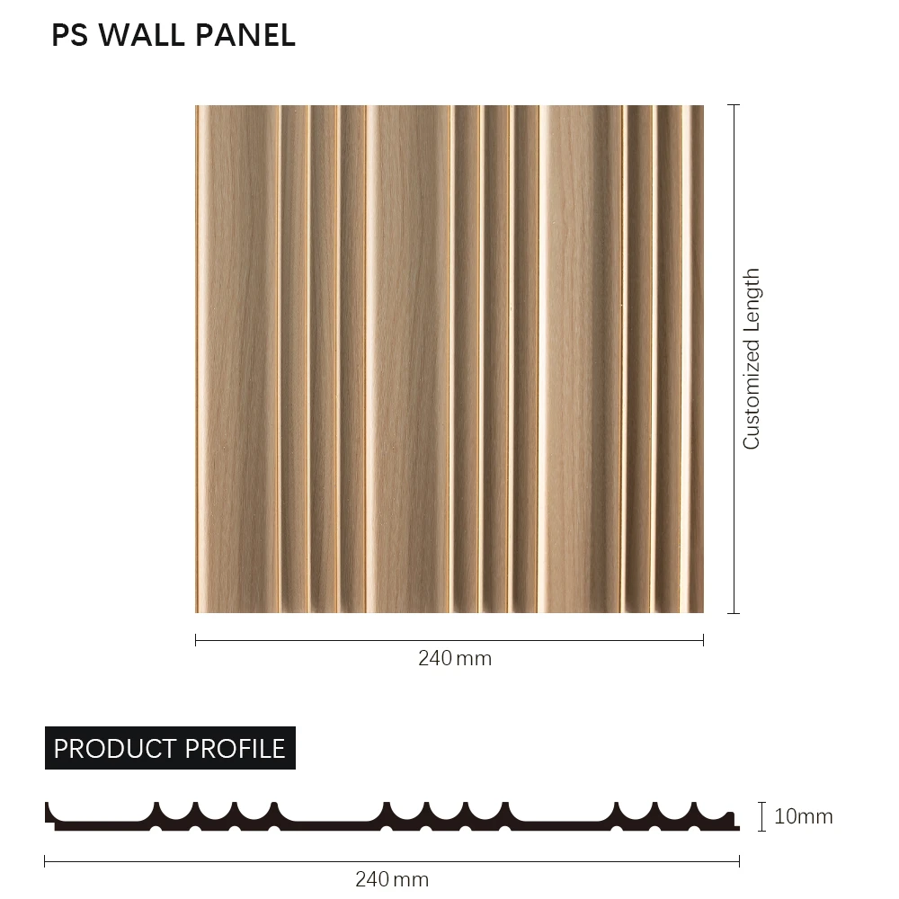 Luxury Modern Eco-friendly Indoor Decorative PS Wall Panel Customized Multiple Colors Easy Install for Bedroom & Bathroom