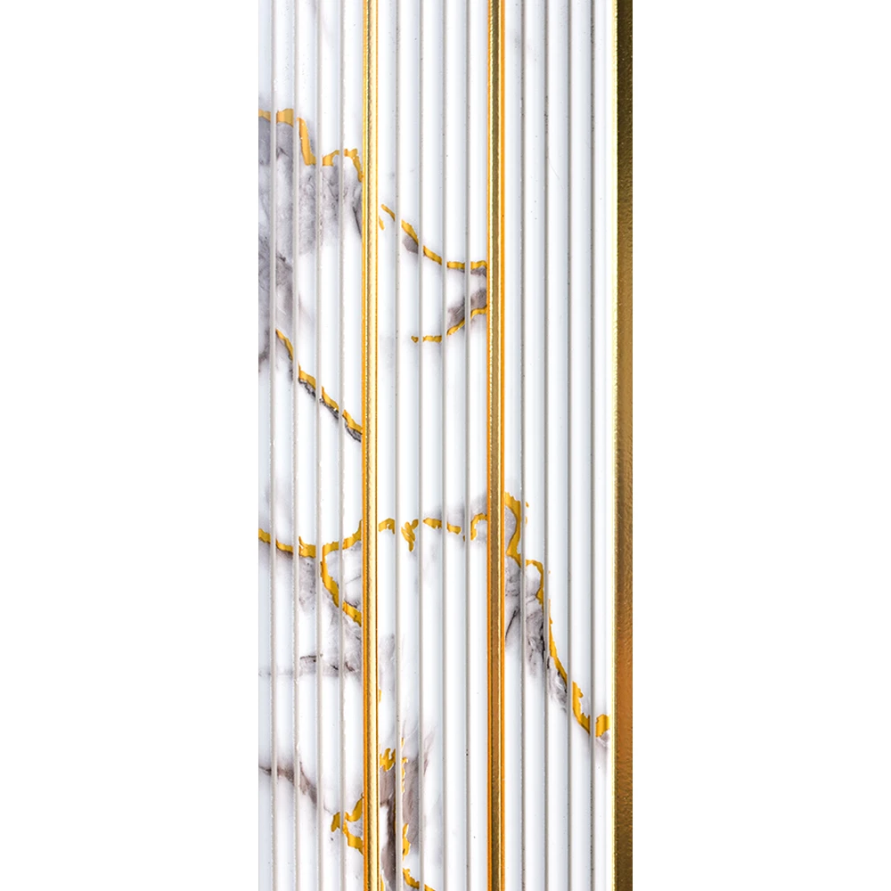 Luxury PS Wall Panel High Density Polystyrene Waterproof Decorative Slat Board 3D Charcoal Wall Cladding Bathroom Staircase