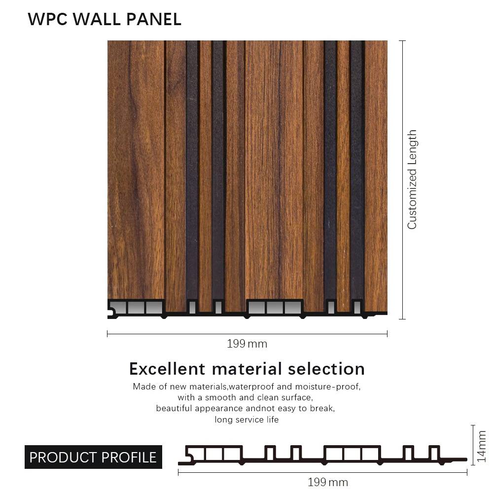Waterproof Impact-resistant WPC Decorative Interior Home Composite Waterproof Wood Veneer Indoor WPC Wall Panel Sheets Boards