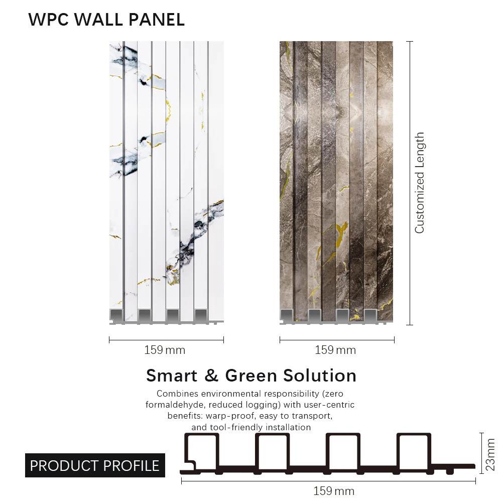 Waterproof Anti-rot WPC Wall Panel Wood Plastic Composite Wall Cladding Interior Exterior Decoration