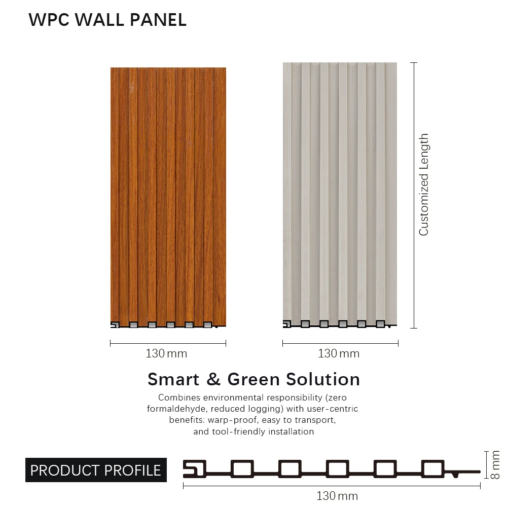 High Quality WPC Fluted Wall Panel for Luxury House Decoration Easy Install Interior Wall Cladding Modern Waterproof Anti-Static