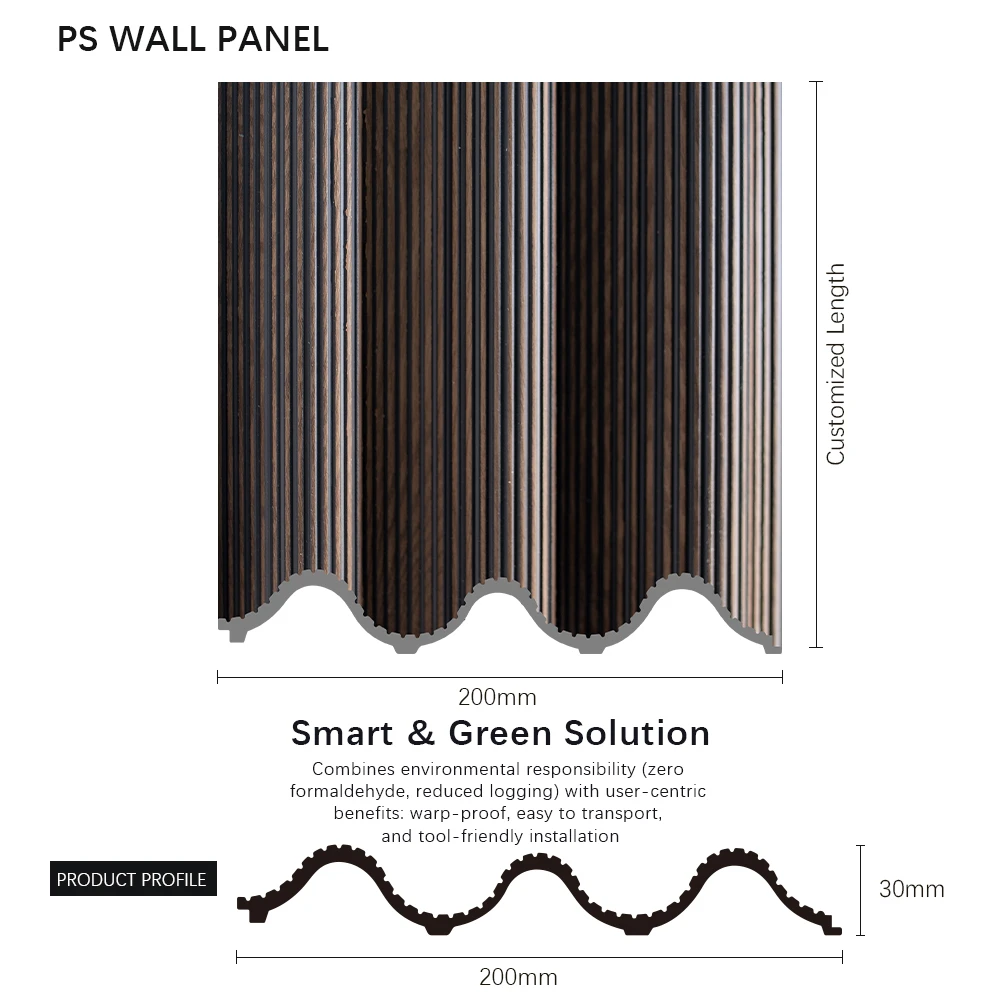 Interior PS Wall Panels Eco-friendly PS Wall Cladding Waterproof for Home Decoration