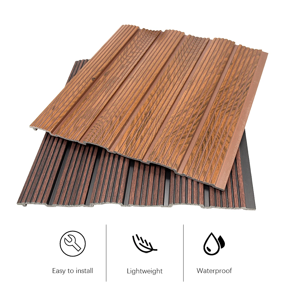 Interior Decoration 3D Batten Wall Panel Board Groove Decor Wooden PS Wall Panel