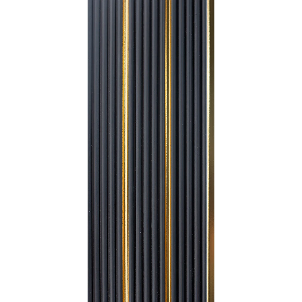 Luxury PS Wall Panel High Density Polystyrene Waterproof Decorative Slat Board 3D Charcoal Wall Cladding Bathroom Staircase