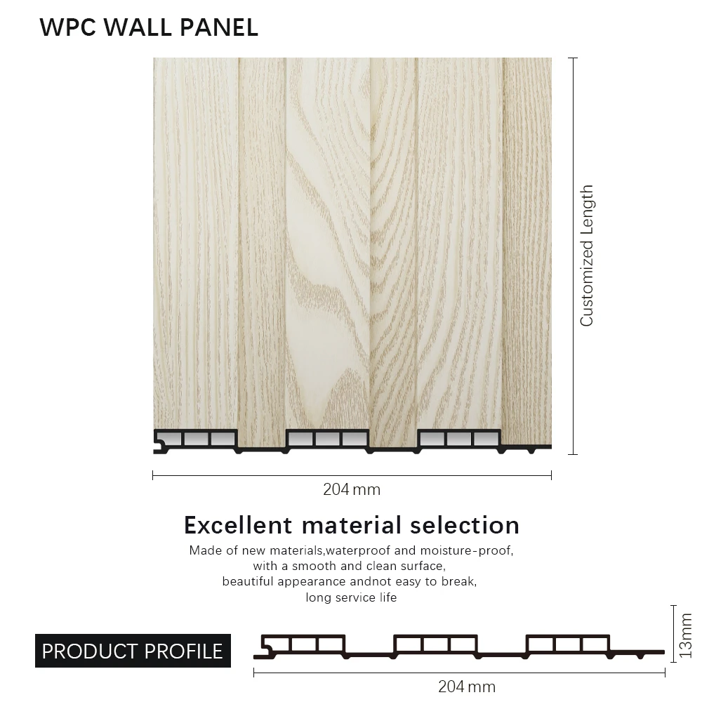Eco Friendly WPC Wall Panel Anti Moisture Indoor Wall Board for Home Living Room