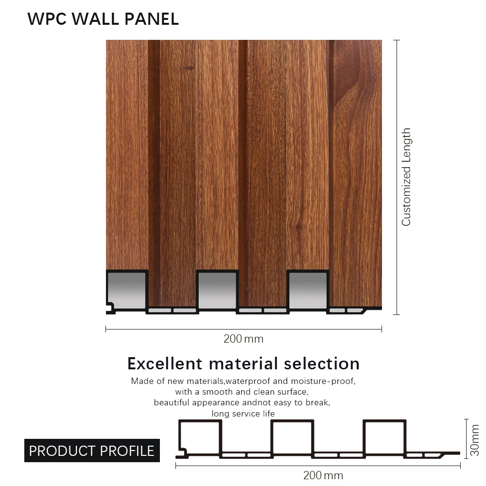 China Factory Decorative Indoor WPC Wall Panel for Bathroom Staircase Ceiling Decoration-Moisture-Proof & Sound-Absorbing