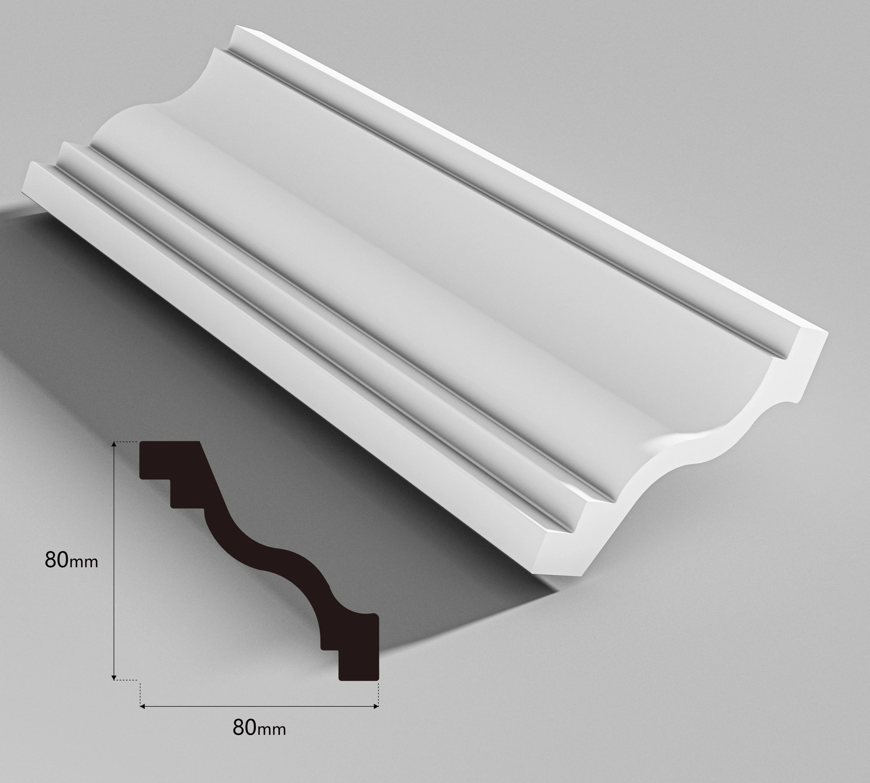 Modern Floor Baseboard PS Wall Skirt Waterproof Light Weight and Easy to Install